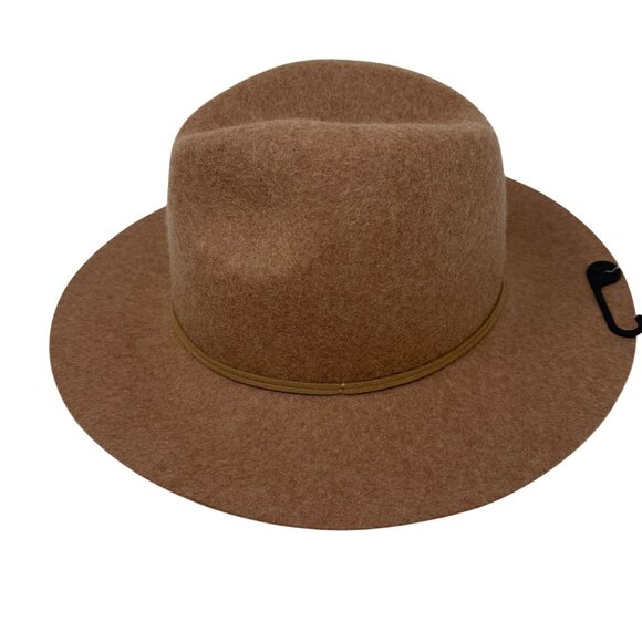 Banana Republic  Factory Wool Felt Fedora Hat M/L Brown Fall Tan Bow Cognac - Picture 2 of 9